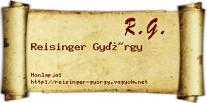 Reisinger György névjegykártya
